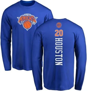 Men's New York Knicks Allan Houston Royal Backer Long Sleeve T-Shirt