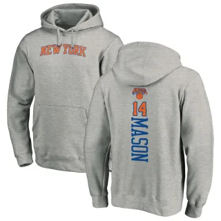 Men's New York Knicks Anthony Mason Branded Ash Backer Pullover Hoodie