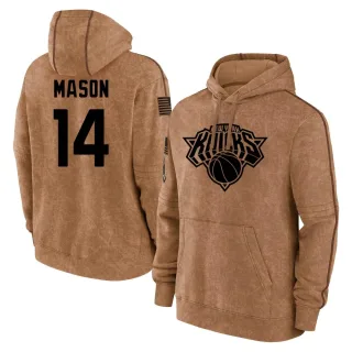 Men's New York Knicks Anthony Mason Brown 2023 Salute to Service Club Pullover Hoodie