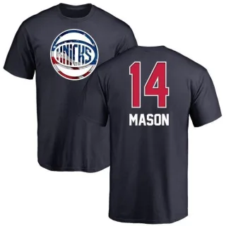 Men's New York Knicks Anthony Mason Navy Name and Number Banner Wave T-Shirt