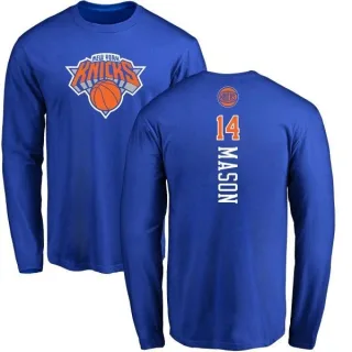 Men's New York Knicks Anthony Mason Royal Backer Long Sleeve T-Shirt