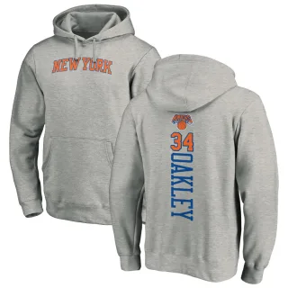 Men's New York Knicks Charles Oakley Branded Ash Backer Pullover Hoodie