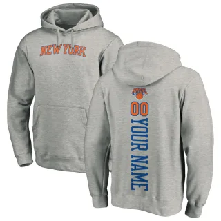 Men's New York Knicks Custom Branded Ash Backer Pullover Hoodie