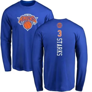 Men's New York Knicks John Starks Royal Backer Long Sleeve T-Shirt