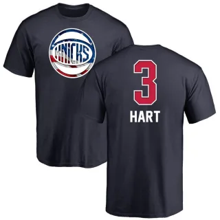 Men's New York Knicks Josh Hart Navy Name and Number Banner Wave T-Shirt