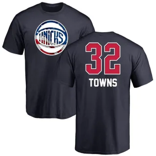 Men's New York Knicks Karl-Anthony Towns Navy Name and Number Banner Wave T-Shirt