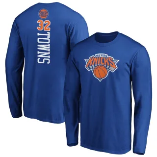 Men's New York Knicks Karl-Anthony Towns Royal Backer Long Sleeve T-Shirt