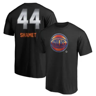 Men's New York Knicks Landry Shamet Black Midnight Mascot T-Shirt