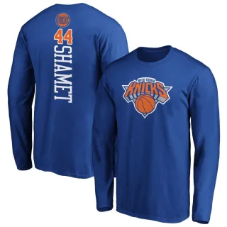 Men's New York Knicks Landry Shamet Royal Backer Long Sleeve T-Shirt