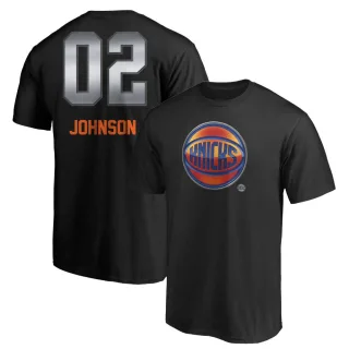 Men's New York Knicks Larry Johnson Black Midnight Mascot T-Shirt