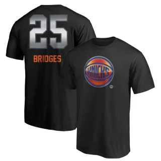 Men's New York Knicks Mikal Bridges Black Midnight Mascot T-Shirt