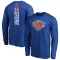 Men's New York Knicks Moses Brown Brown Royal Backer Long Sleeve T-Shirt