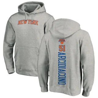 Men's New York Knicks Ryan Arcidiacono Branded Ash Backer Pullover Hoodie