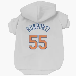 New York Knicks Ariel Hukporti White  Dog & Cat Pet Hoodie