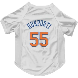 New York Knicks Ariel Hukporti White  Dog & Cat Pet Jersey