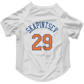 New York Knicks Dmytro Skapintsev White  Dog & Cat Pet Jersey