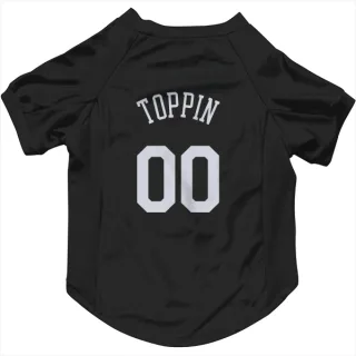 New York Knicks Jacob Toppin Black  Dog & Cat Pet Jersey