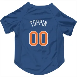 New York Knicks Jacob Toppin Blue  Dog & Cat Pet Jersey