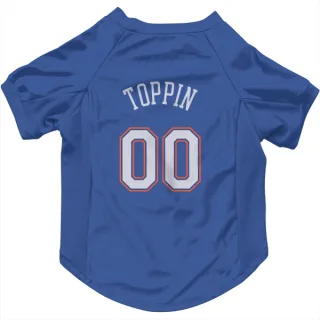 New York Knicks Jacob Toppin Blue  White Dog & Cat Pet Jersey