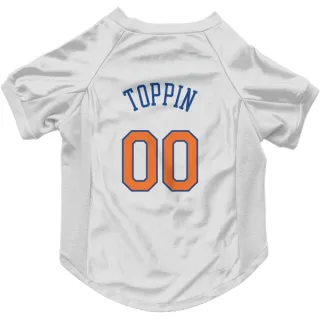 New York Knicks Jacob Toppin White  Dog & Cat Pet Jersey