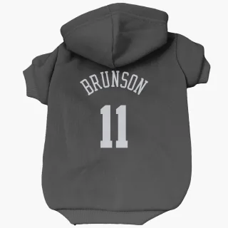 New York Knicks Jalen Brunson Black  Dog & Cat Pet Hoodie