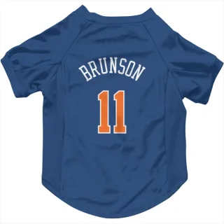 New York Knicks Jalen Brunson Blue  Dog & Cat Pet Jersey