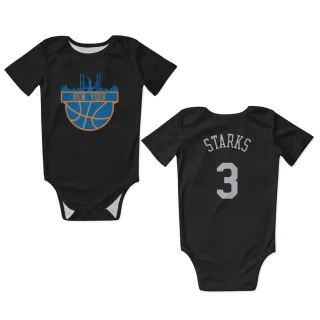 New York Knicks John Starks Black  Newborn & Infant Bodysuit