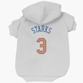 New York Knicks John Starks White  Dog & Cat Pet Hoodie