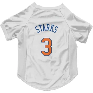 New York Knicks John Starks White  Dog & Cat Pet Jersey