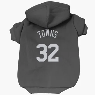 New York Knicks Karl-Anthony Towns Black  Dog & Cat Pet Hoodie