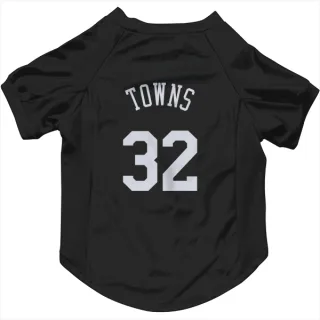 New York Knicks Karl-Anthony Towns Black  Dog & Cat Pet Jersey