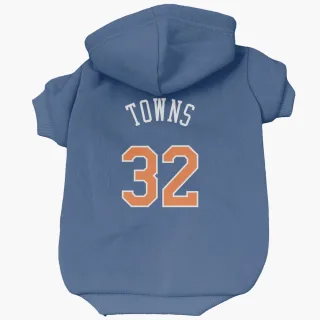 New York Knicks Karl-Anthony Towns Blue  Dog & Cat Pet Hoodie