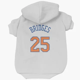 New York Knicks Mikal Bridges White  Dog & Cat Pet Hoodie