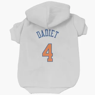 New York Knicks Pacome Dadiet White  Dog & Cat Pet Hoodie