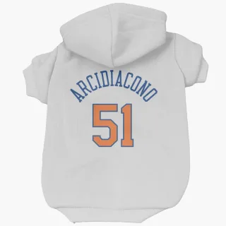 New York Knicks Ryan Arcidiacono White  Dog & Cat Pet Hoodie