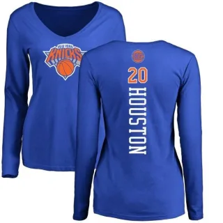 Women's New York Knicks Allan Houston Royal Backer Long Sleeve T-Shirt