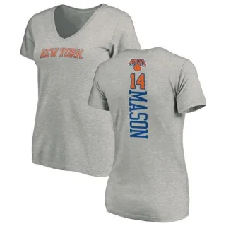 Women's New York Knicks Anthony Mason Ash Backer T-Shirt