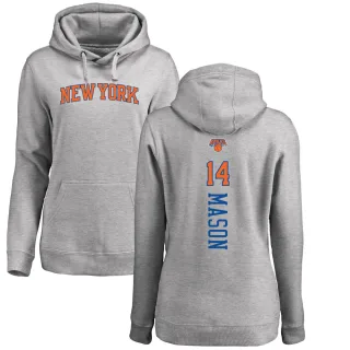 Women's New York Knicks Anthony Mason Branded Ash Backer Pullover Hoodie