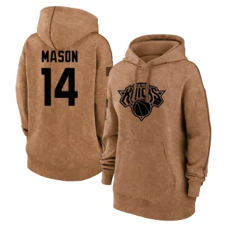 Women's New York Knicks Anthony Mason Brown 2023 Salute to Service Pullover Hoodie