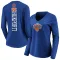 Women's New York Knicks Ariel Hukporti Royal Backer Long Sleeve T-Shirt