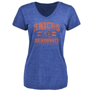 Women's New York Knicks Ariel Hukporti Royal Baseline T-Shirt