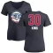 Women's New York Knicks Bernard King Navy Name and Number Banner Wave V-Neck T-Shirt