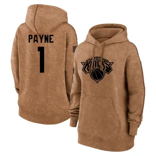 Women's New York Knicks Cameron Payne Brown 2023 Salute to Service Pullover Hoodie