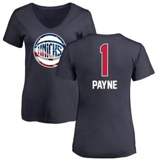 Women's New York Knicks Cameron Payne Navy Name and Number Banner Wave V-Neck T-Shirt