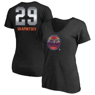 Women's New York Knicks Dmytro Skapintsev Black Midnight Mascot T-Shirt