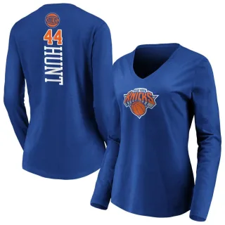 Women's New York Knicks Feron Hunt Royal Backer Long Sleeve T-Shirt