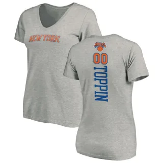 Women's New York Knicks Jacob Toppin Ash Backer T-Shirt