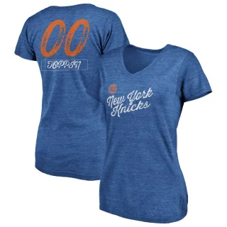 Women's New York Knicks Jacob Toppin Royal Sideline V-Neck T-Shirt