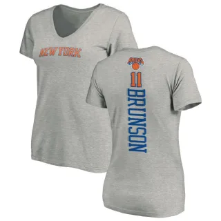 Women's New York Knicks Jalen Brunson Ash Backer T-Shirt