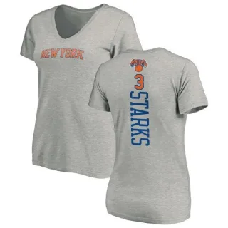 Women's New York Knicks John Starks Ash Backer T-Shirt